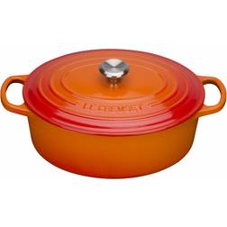 Le Creuset Volcanic Signature Cast Iron Oval med lock 6.3 L