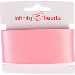 Infinity Hearts Satin Band Double Sided 38mm 150 Pink - 5m