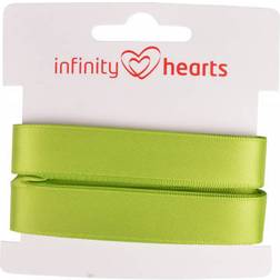 Infinity Hearts Satin Band Double Sided 15mm 551 Green - 5m