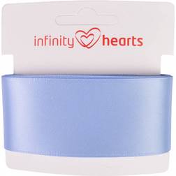 Infinity Hearts Satin Band Double Sided 38mm 333 Light Blue - 5m