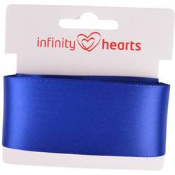 Infinity Hearts Satin Band Double Sided 38mm 329 Navy Blue - 5m
