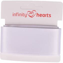 Infinity Hearts Satin Band Double Sided 38mm 029 White - 5m