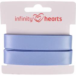 Infinity Hearts Satin Band Double Sided 15mm 333 Light Blue - 5m