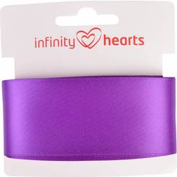 Infinity Hearts Satin Band Double Sided 38mm 465 Purple - 5m