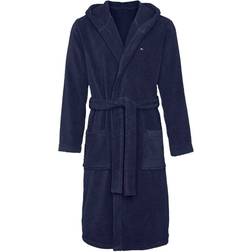 Tommy Hilfiger Pure Cotton Hooded Bathrobe - Navy Blazer-Pt