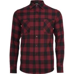 Urban Classics Checked Flanell Shirt - Black/Burgundy