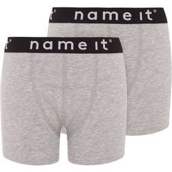Name It Boxer Shorts 2-pack - Grey/Grey Melange (13163615)