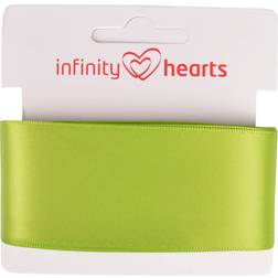 Infinity Hearts Satin Band Double Sided 38mm 551 Green - 5m