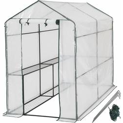 tectake Greenhouse with Tarpaulin 2.1m² Edelstahl Kunststoff