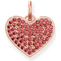 Thomas Sabo Heart Pavé Pendant - Rose Gold/Red