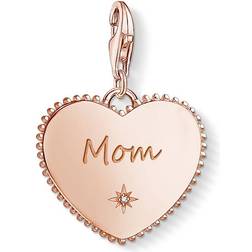 Thomas Sabo Charm Club Heart Mum Charm Pendant - Rose Gold/White