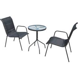 vidaXL 43315 Café-Set, 1 Bord inkl. 2 Stolar