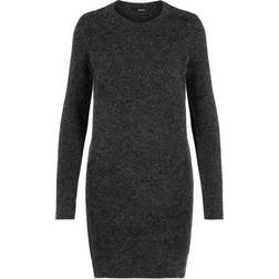 Vero Moda O-Neck Knitted Dress - Black/Black