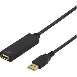 Deltaco Prime Active USB A - USB A M-F 2.0 15m