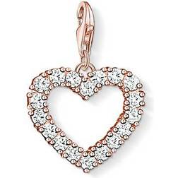 Thomas Sabo Charm Club Heart Charm Pendant - Rose Gold/White