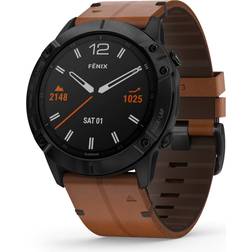 Garmin Fenix 6X Sapphire with Leather Band