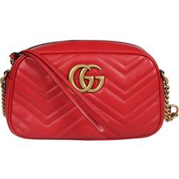 Gucci GG Marmont Small Matelassé Shoulder Bag - Hibiscus Red