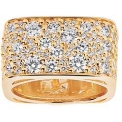 Sif Jakobs Novara Quadrato Silver Gold Plated Ring w. White Cubic Zirconia (SJ-R1060-CZ(YG))