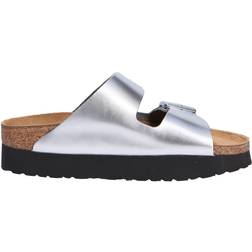 Birkenstock Arizona Platform Natural Leather - Silver