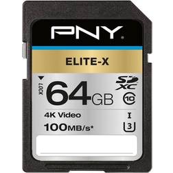 PNY Elite-X SDXC Class 10 UHS-I U3 100MB/s 64GB