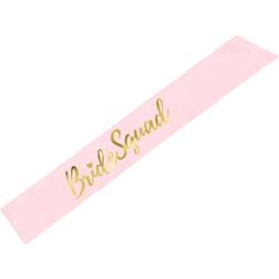 PartyDeco Sash Bride Squad PInk/Gold