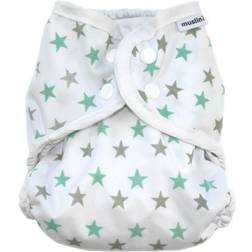 MuslinZ Nappy Wrap Mint Star Size 1