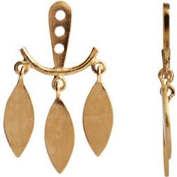 Stine A Dancing Three Leaves Behind Ear Earring - Gold