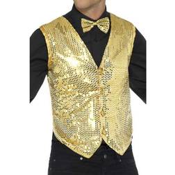 Smiffys Sequin Waistcoat Gold