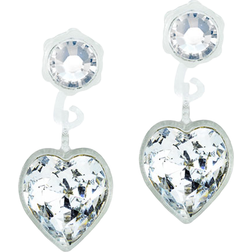 Blomdahl Heart Pendant Earrings - White/Transparent