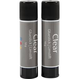 Creotime Clear Glue Stick Round 2x10g