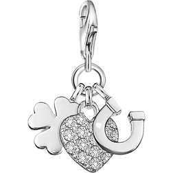 Thomas Sabo Charm Club Good Luck Charm Pendant - Silver/White