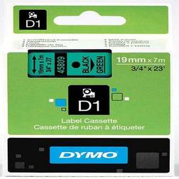 Dymo Label Cassette D1 Black on Green 1.9cmx7m