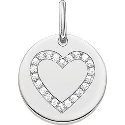 Thomas Sabo Love Bridge Heart Disc Pendant - Silver/White