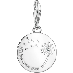 Thomas Sabo Charm Club Dandelion Wishes Come True Charm Pendant - Silver/White