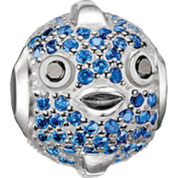 Thomas Sabo Pufferfish Bead Charm - Silver/Light Blue/Black