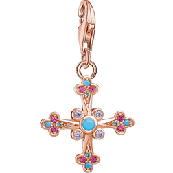 Thomas Sabo Victorian Cross Charm - Rose Gold/Multicolour