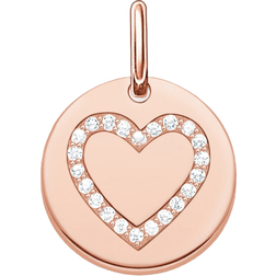 Thomas Sabo Love Bridge Heart Disc Pendant - Rose Gold/White