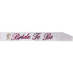 Hisab Joker Sash Bride To Be White/Pink