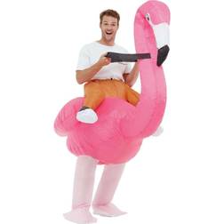 Smiffys Inflatable Ride Em Flamingo Costume Pink