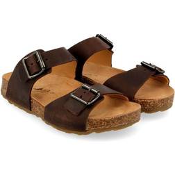 Haflinger Unisex Kids’ Bio Andrea T-Bar Sandals - Brown