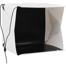 vidaXL Folding LED Photo Studio Light Box 40x34x37 cm Plastic White