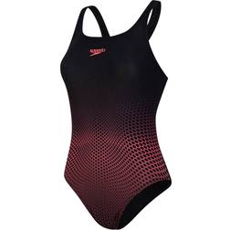 Speedo Hexagonal Medalist Swimsuit - Black/Red