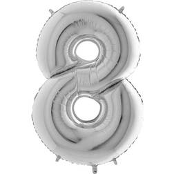 Grabo Foil Ballon Number 8 Mini Silver