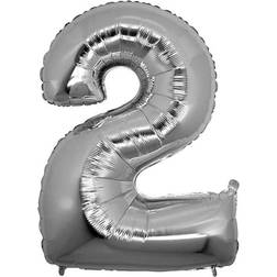 Grabo Foil Ballon Number 2 Mini Silver