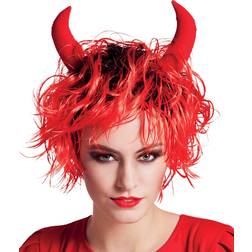 Boland Women's Halloween Devil Wig With Horns