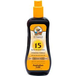 Australian Gold Spray Oil Sunscreen Hydrating Formula Carrot Oil SPF15 8fl oz