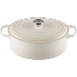 Le Creuset Meringue Signature Cast Iron Oval med lock 6.3 L