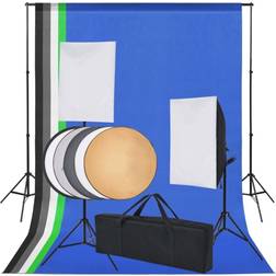 vidaXL Photo Studio Set with 5 Colored Backgrounds and 2 softboxes