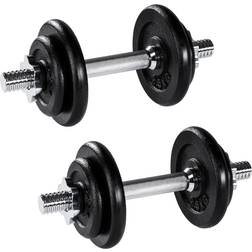 tectake Cast Iron Dumbbell Set 2x10kg