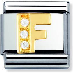 Nomination Composable Classic Link Letter F Charm - Silver/Gold/White